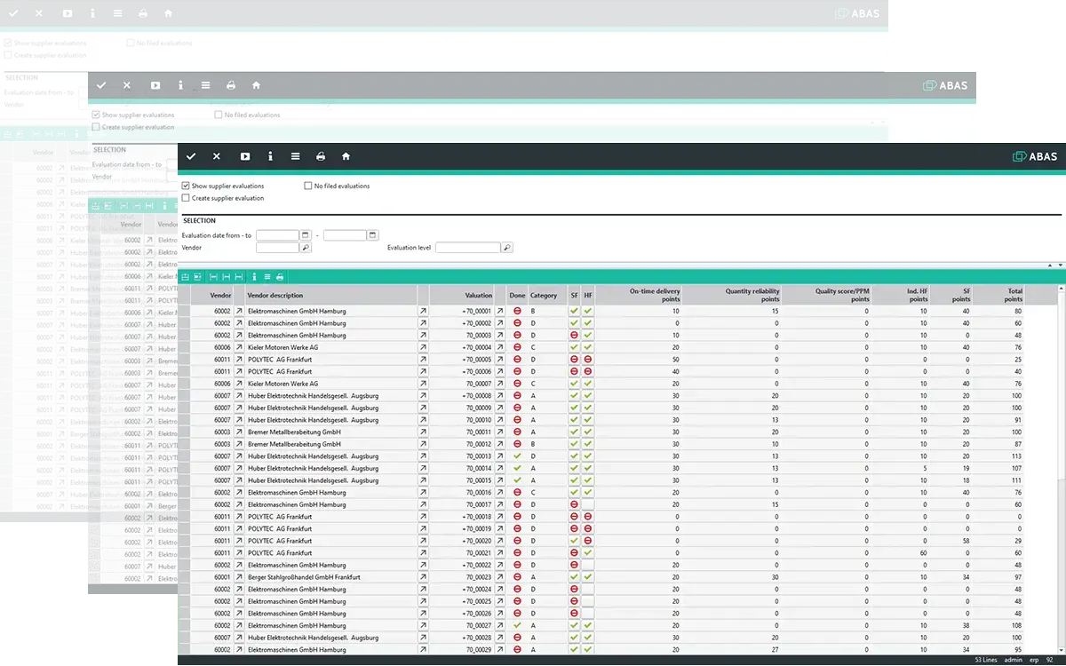 Abas ERP Reporting on Quality Management